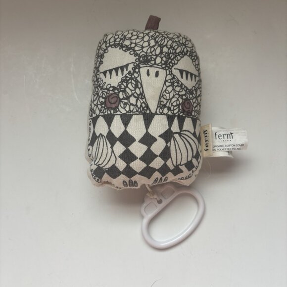 Ferm Living Musical Baby Mobile Toy Black & White Shirley Design Organic Cotton - Picture 6 of 9